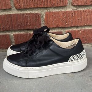 AGL Leombruni Stella Leather with Pearl Studded Sneakers